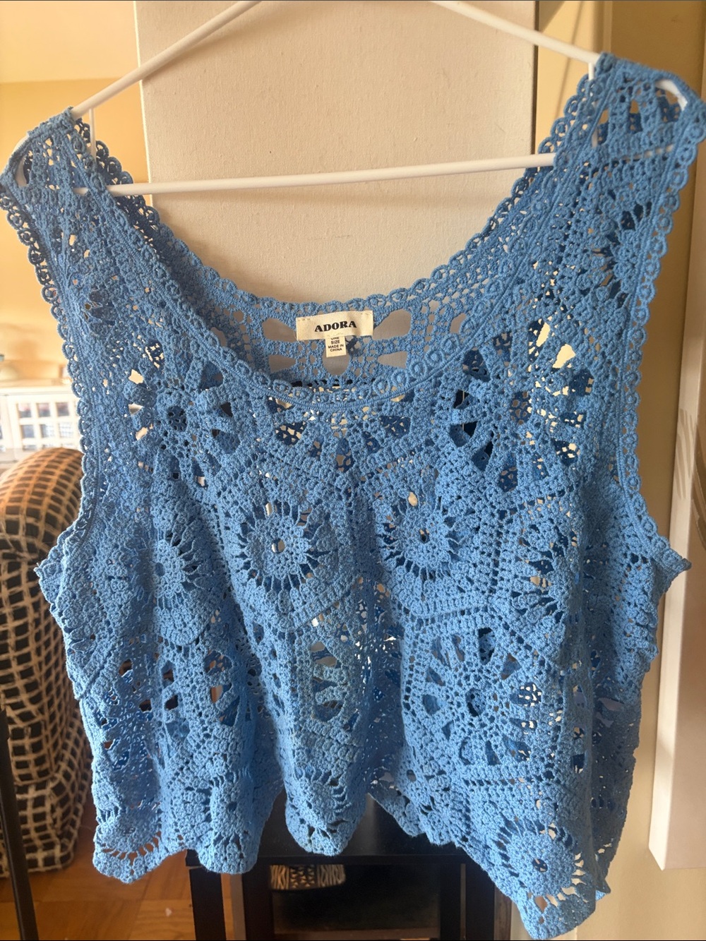 Adora Women’s Blue Crochet Tank Top